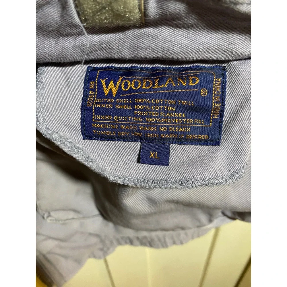 Woodland Reversible Utility Vest Mens XL Grey Twill Buffalo Plaid Flannel Pocket